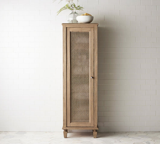 19-in Bathroom rattan storage cabinet