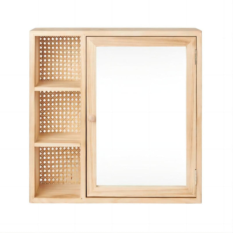 Cane Mirror Cabinet