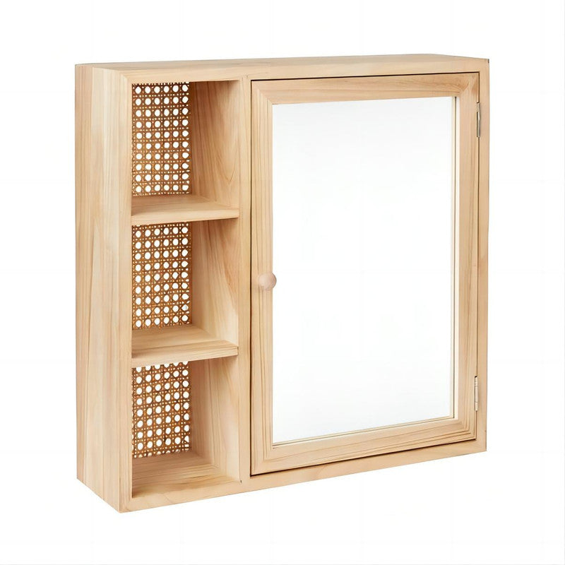 Cane Mirror Cabinet