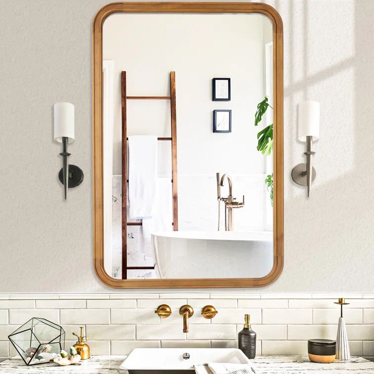 Wood Rectangle Wall Mirror