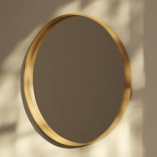 Wood Round Mirror