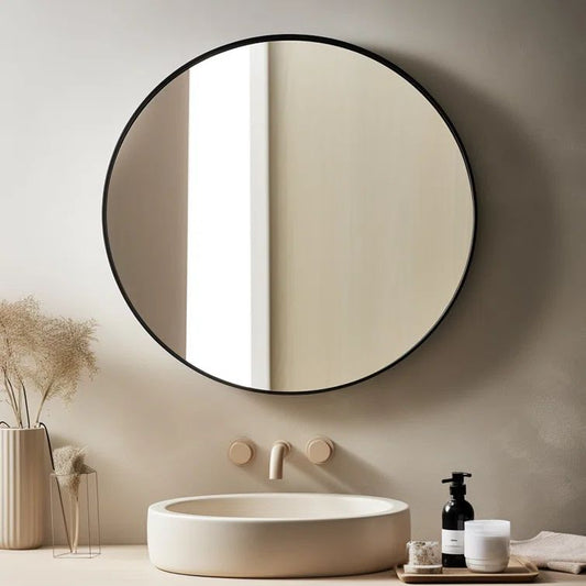 Round Metal Accent Mirror