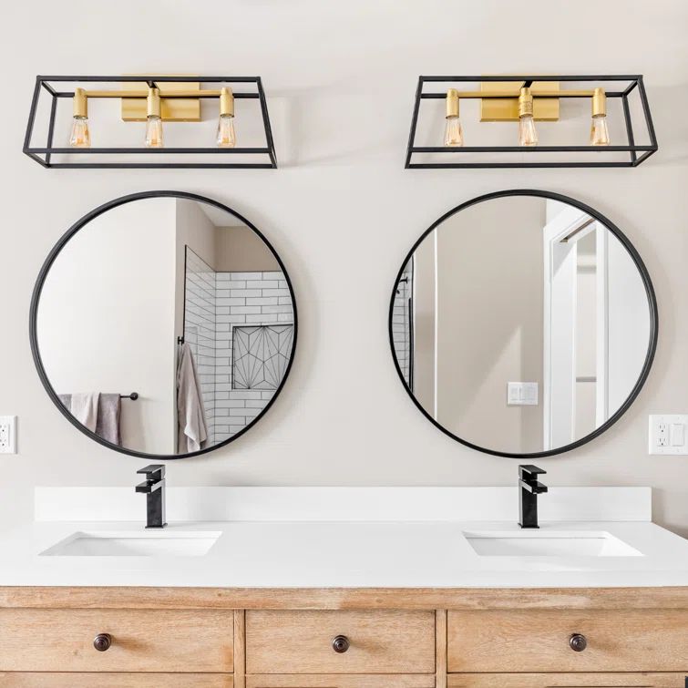 Round Metal Accent Mirror