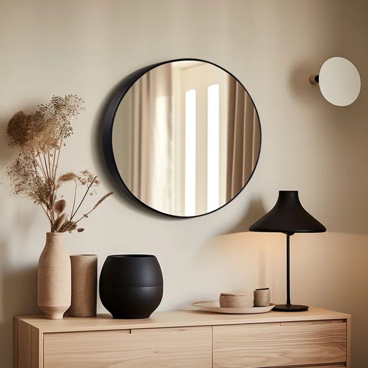 Round Metal Accent Mirror