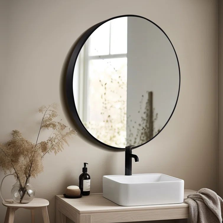 Round Metal Accent Mirror